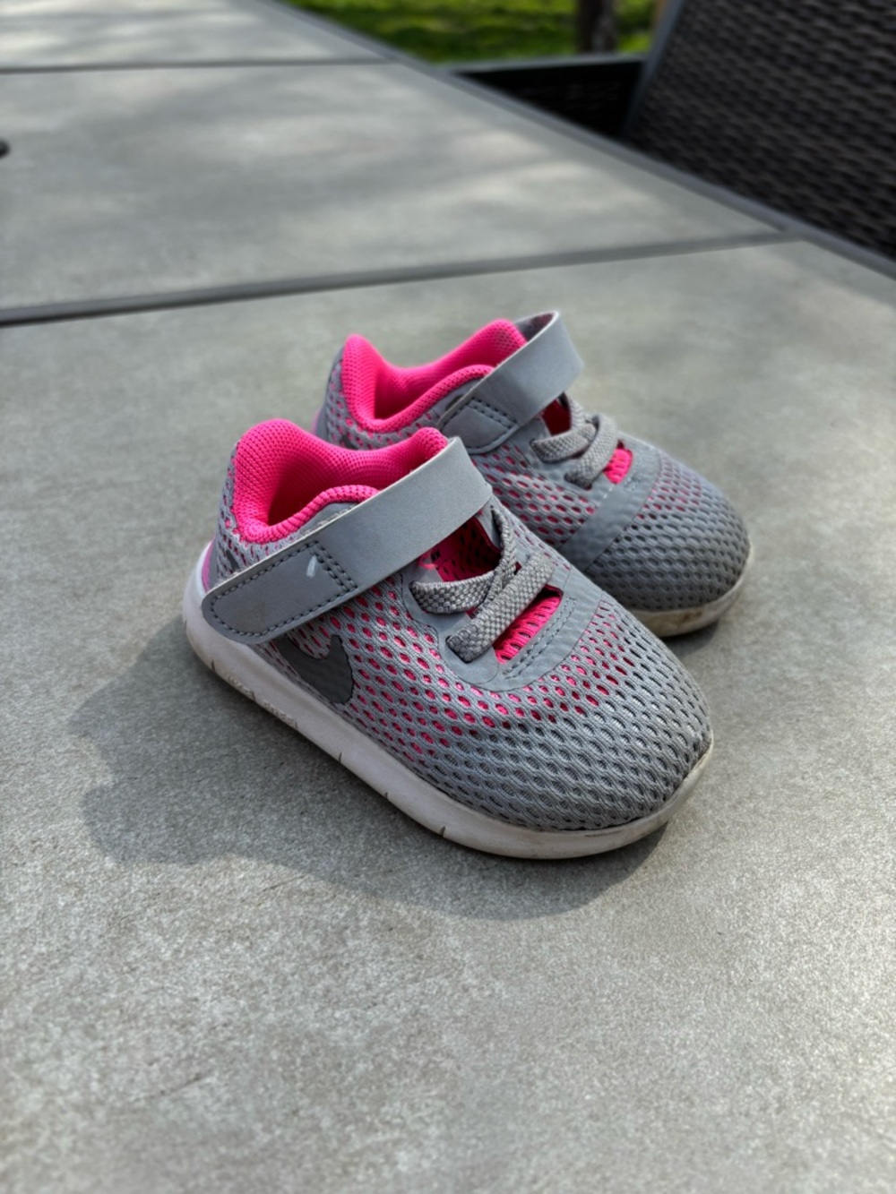 Nike c4 grey and hot pink sneakers